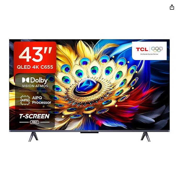CL 108 cm (43 inches) 4K Ultra HD Smart QLED Google TV 43C655